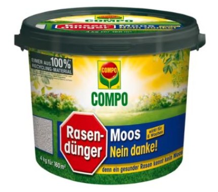 COMPO Rasendünger Moos -nein Danke, mit 6 Wochen Wirkung, Feingranulat, 7,5 kg, 300 m² , 13907